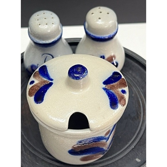 Independent Trading Company Other - Goebel Merkelbach Salzglasur Jam Dish/salt an pepper Shaker Glazed Germany (716)